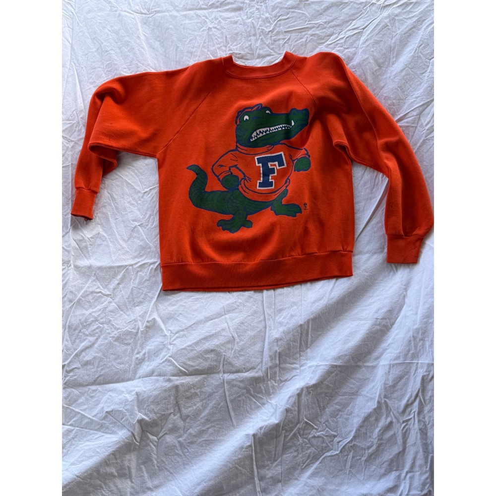 Vintage Miller Florida Gators Sweatshirt Mens Large Orange Raglan USA Made 80s